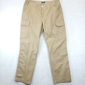True Religion Cargo Pants Men 34 Tan Travertine Classic Baggy Flap Pockets $159
